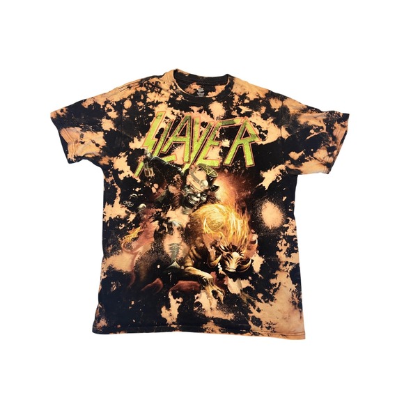 Other - Slayer Bleached Tie Dye Graphic T Shirt Heavy Metal Band Tee